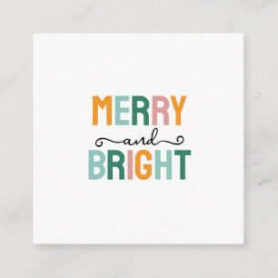 Merry Christmas Classical Unique Minimalist Plain Enclosure Card