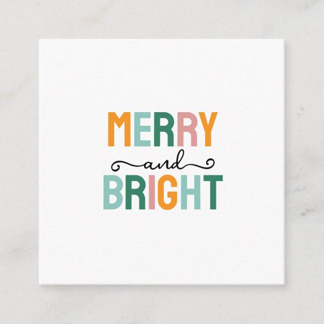 Merry Christmas Classical Unique Minimalist Plain Enclosure Card (Front)