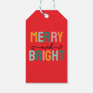 Merry Christmas Classical Unique Minimalist Plain Gift Tags