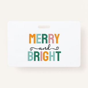 Merry Christmas Classical Unique Minimalist Plain ID Badge