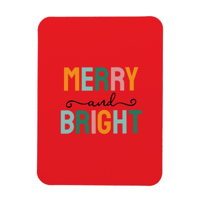 Merry Christmas Classical Unique Minimalist Plain Magnet (Vertical)