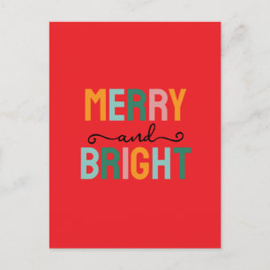 Merry Christmas Classical Unique Minimalist Plain Postcard