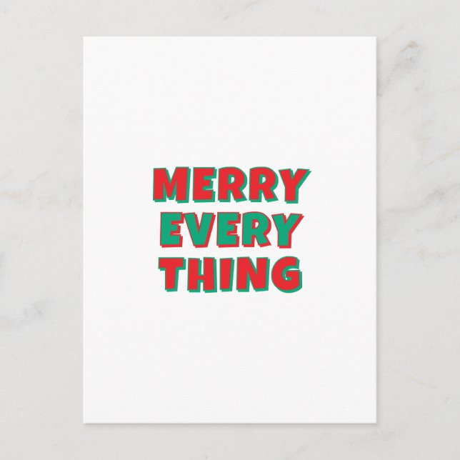 Merry Christmas Classical Unique Minimalist Plain Postcard (Front)