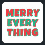 Merry Christmas Classical Unique Minimalist Plain Square Sticker<br><div class="desc">Specific,  plain,  eyecatching template at affordable price. Choose from variety of different card designs,  types and fonts.</div>