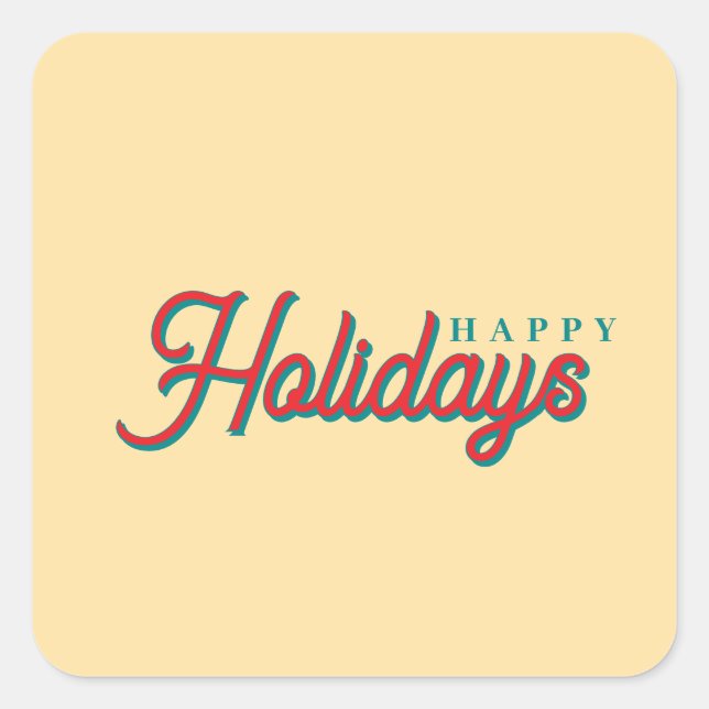 Merry Christmas Classical Unique Minimalist Plain Square Sticker (Front)