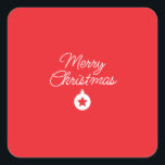 Merry Christmas Classical Unique Minimalist Plain Square Sticker<br><div class="desc">Specific,  plain,  eyecatching template at affordable price. Choose from variety of different card designs,  types and fonts.</div>