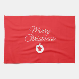 Merry Christmas Classical Unique Minimalist Plain Tea Towel