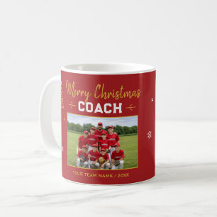 Merry Christmas Coach Personalised Team Photo Coffee Mug
