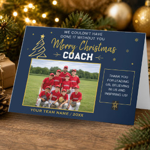 Merry Christmas Coach Personalised Team Photo Holiday Card