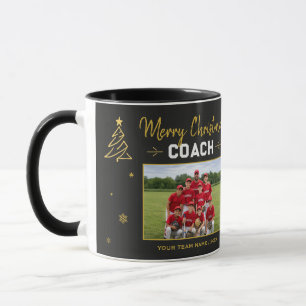 Merry Christmas Coach Personalised Team Photo Mug