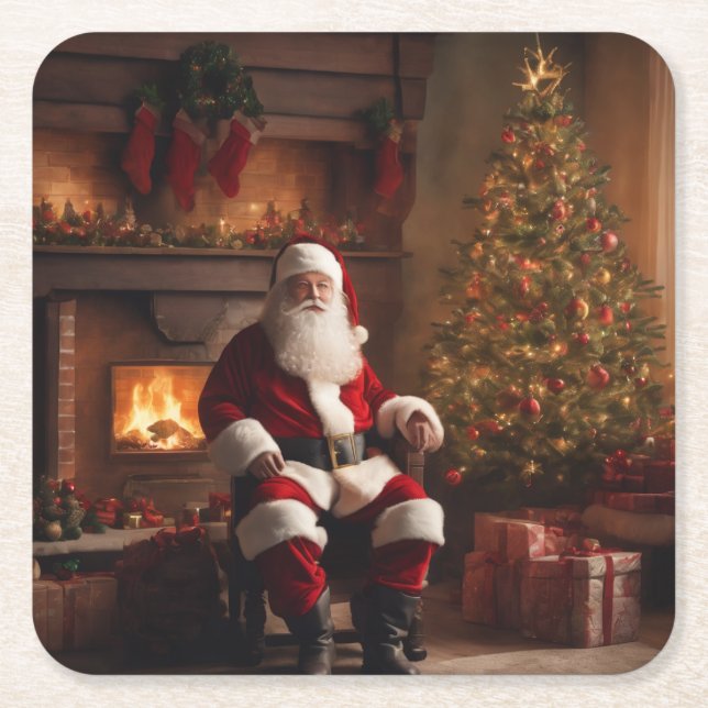 Merry Christmas Coaster – Festive Holiday (Front)