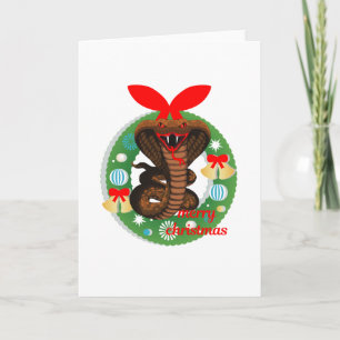 merry christmas cobra snake holiday card