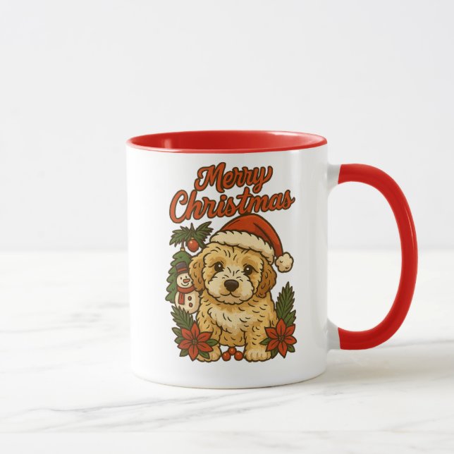 Merry Christmas Cockapoo Mug (Right)