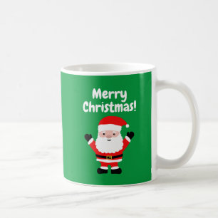 Merry Christmas coffee mug with cute Santa cartoon