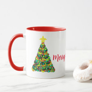Merry Christmas Coffee Mug With Holiday Trees