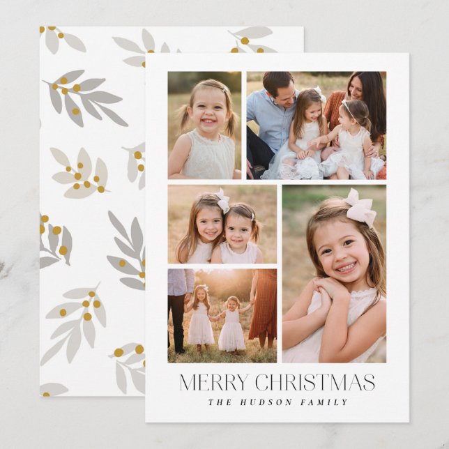 Merry Christmas Collage Flat Holiday Card (Front/Back)