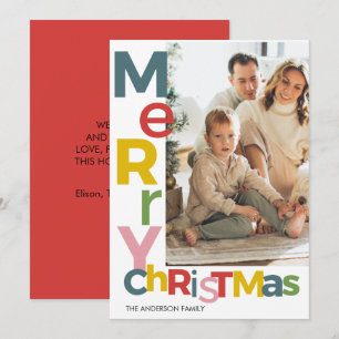 Merry Christmas Colorful Photo Invitation