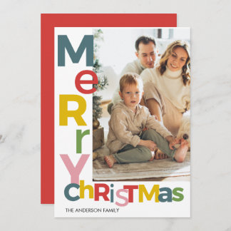 Merry Christmas Colorful Photo Invitation