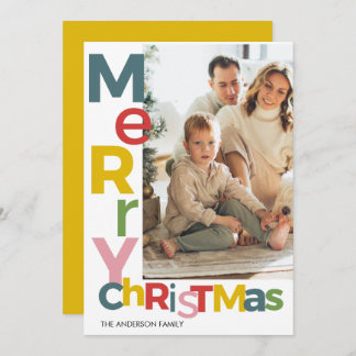 Merry Christmas Colorful Photo Invitation