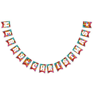 MERRY CHRISTMAS COLORFUL RAINBOW BUNTING