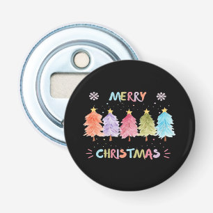 Merry Christmas Colorful Trees Essential Bottle Opener