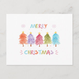 Merry Christmas Colorful Trees Essential Enclosure Card