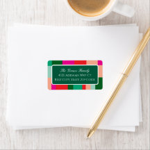 Merry Christmas Colour Block Green Mailing Address