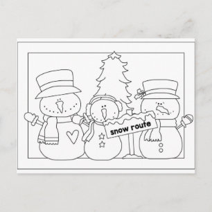 Merry Christmas colour me card (snowmen)