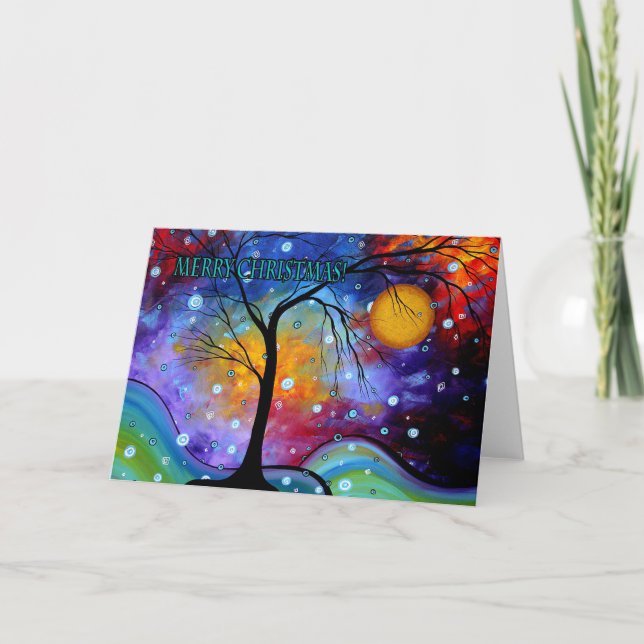 Merry Christmas Colourful Art Greeting Card MADART (Front)