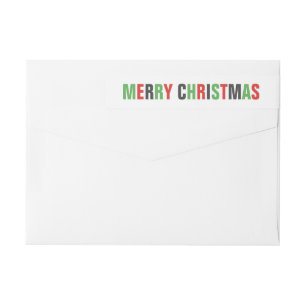 "Merry Christmas" Colourful Bold Letters Holiday  Wrap Around Label