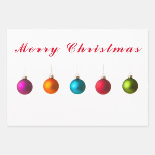 Merry Christmas colourful decoration with text Wrapping Paper Sheet
