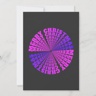 Merry Christmas Colourful Design Fluorescent Holiday Card