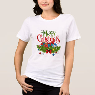 Merry Christmas, Colourful design, Tri-Blend Shirt