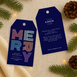 Merry Christmas Colourful Gift Tag Business Logo