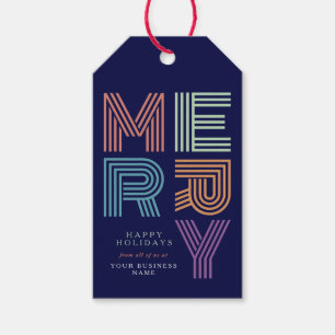Merry Christmas Colourful Gift Tag Business Logo