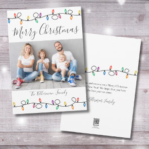 Merry Christmas Colourful Holiday Lights Photo Car