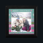 Merry Christmas Colourful Modern Winter Photo Gift Box<br><div class="desc">This modern Christmas gift box features your favourite photo surrounded by snowflakes and a colourful modern pattern with the text "Merry Christmas" #christmas #christmasgifts #giftboxes #giftwrapping #giftwrappingsupplies #party #partysupplies #holidays #holidaygifts #photogifts #personalizedgifts #personalised #winter #snow #winterholidays #holidays #festive #noel</div>