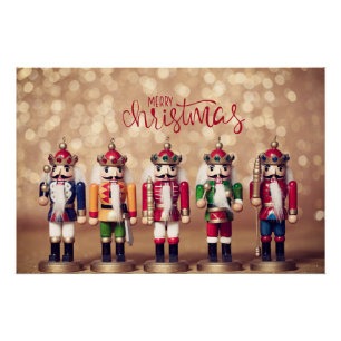 Merry Christmas Colourful Nutcrackers  Poster