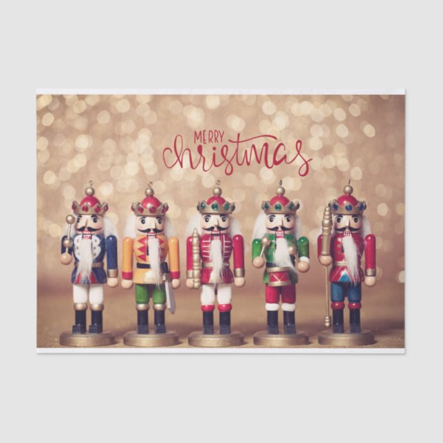 Merry Christmas Colourful Nutcrackers  Tissue Paper (Front)