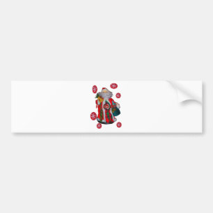 Merry Christmas Colourful Santa Claus Art Print  Bumper Sticker
