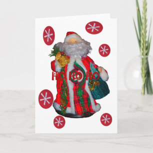 Merry Christmas Colourful Santa Claus Art Print  Holiday Card