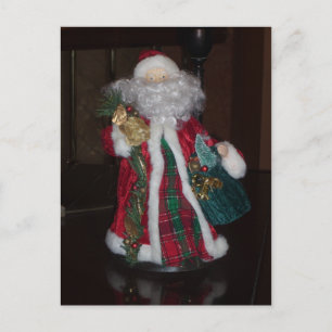 Merry Christmas Colourful Santa Claus Art Print  Holiday Postcard