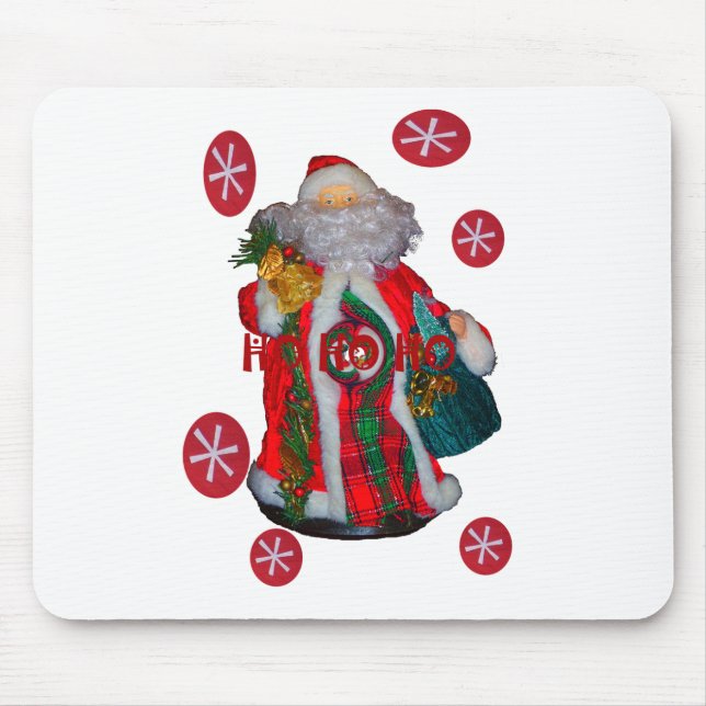 Merry Christmas Colourful Santa Claus Art Print  Mouse Mat (Front)