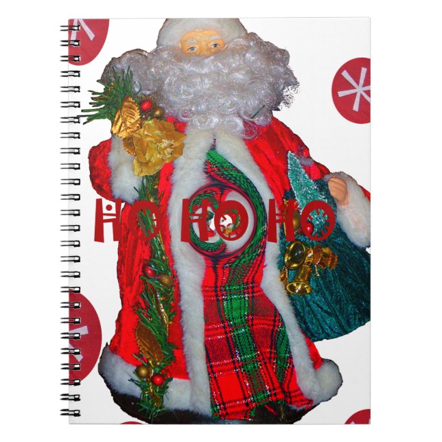 Merry Christmas Colourful Santa Claus Art Print  Notebook (Front)