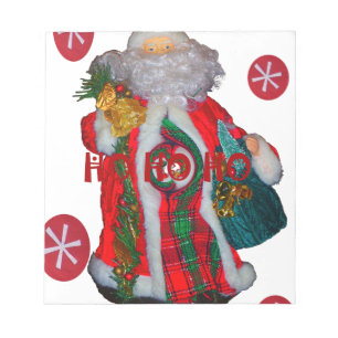 Merry Christmas Colourful Santa Claus Art Print  Notepad