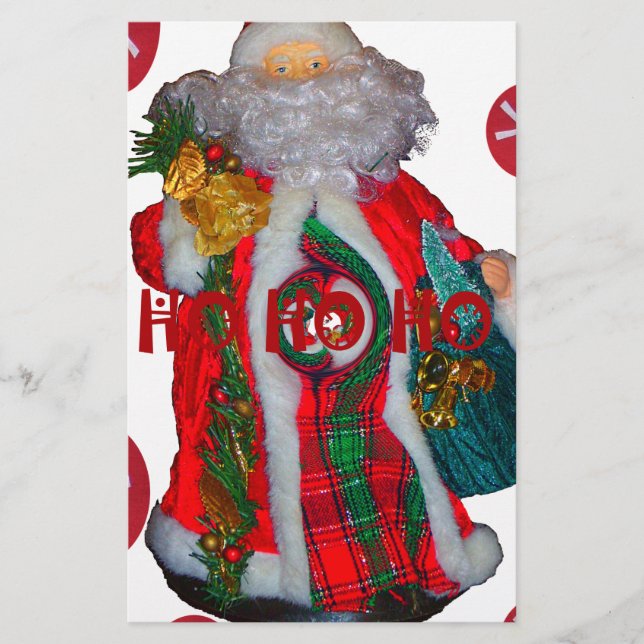 Merry Christmas Colourful Santa Claus Art Print  Stationery (Front)