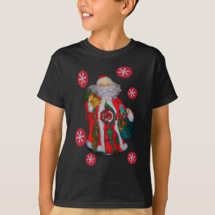 Merry Christmas Colourful Santa Claus Art Print  T-Shirt