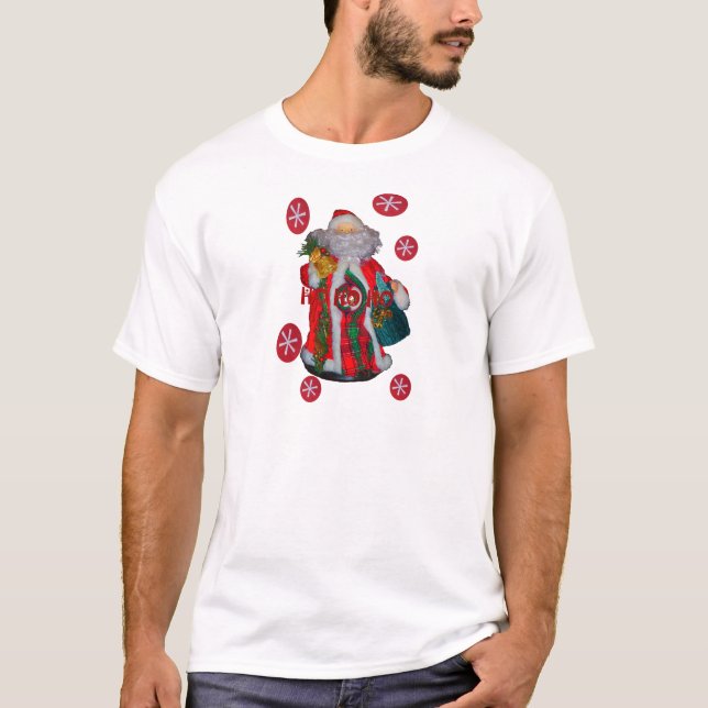 Merry Christmas Colourful Santa Claus Art Print  T-Shirt (Front)