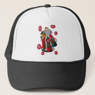 Merry Christmas Colourful Santa Claus Art Print Trucker Hat