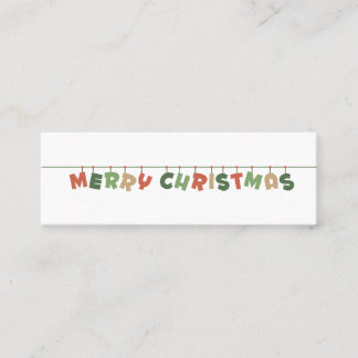 Merry Christmas colourful winter seasonal greeting Mini Business Card